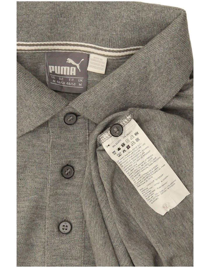 Puma Mens Polo Shirt Medium Grey Cotton