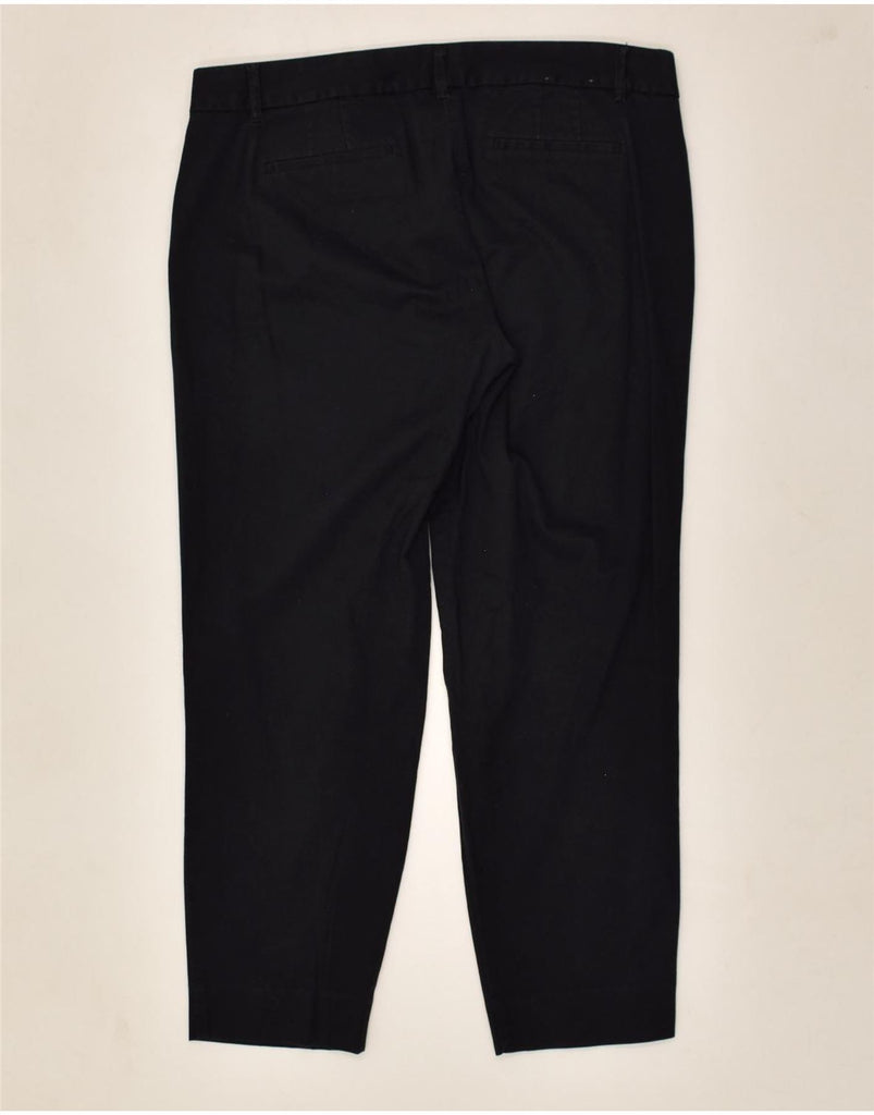 J. CREW Womens Stretch Crop Chino Trousers US 10 Large W34 L25 Navy Blue | Vintage J. Crew | Thrift | Second-Hand J. Crew | Used Clothing | Messina Hembry 