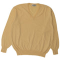 Supermaglia Mens V-Neck Jumper Sweater Medium Yellow Wool