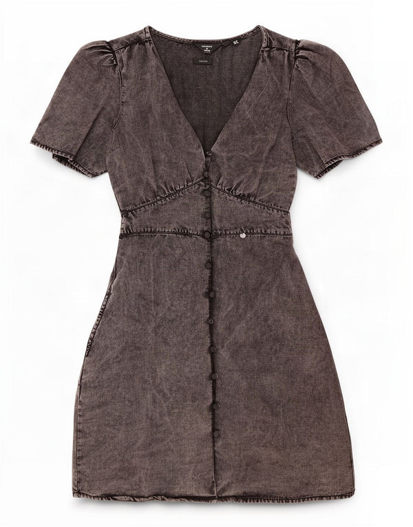 Superdry Womens Denim Dress UK 10 Small Grey Lyocell