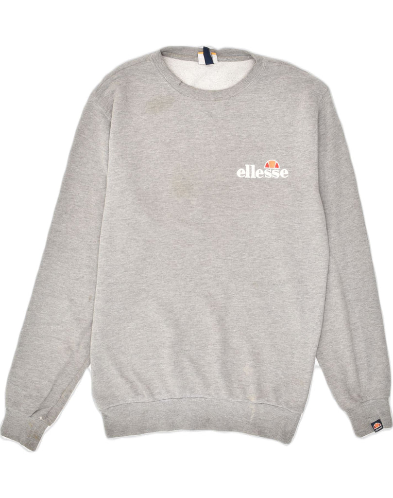 ELLESSE Womens Sweatshirt Jumper UK 10 Small Grey Cotton | Vintage Ellesse | Thrift | Second-Hand Ellesse | Used Clothing | Messina Hembry 