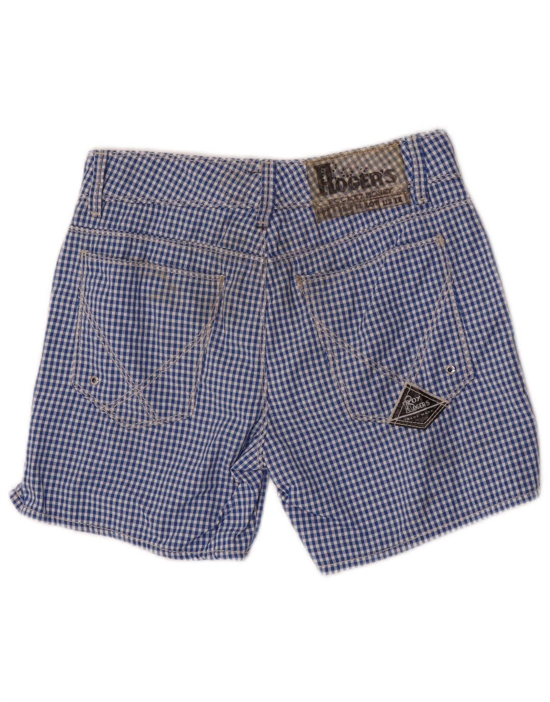 Roy Rogers Boys Chino Shorts 11-12 Years W26 Blue Gingham Polyamide
