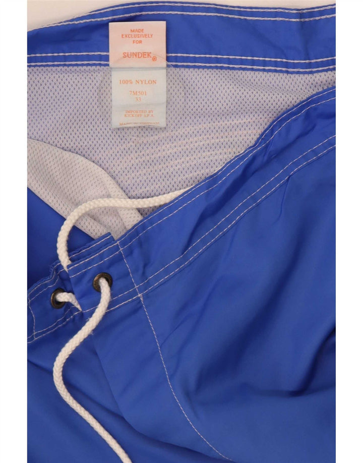 Sundek Mens Swimming Shorts Medium Blue Colourblock Nylon