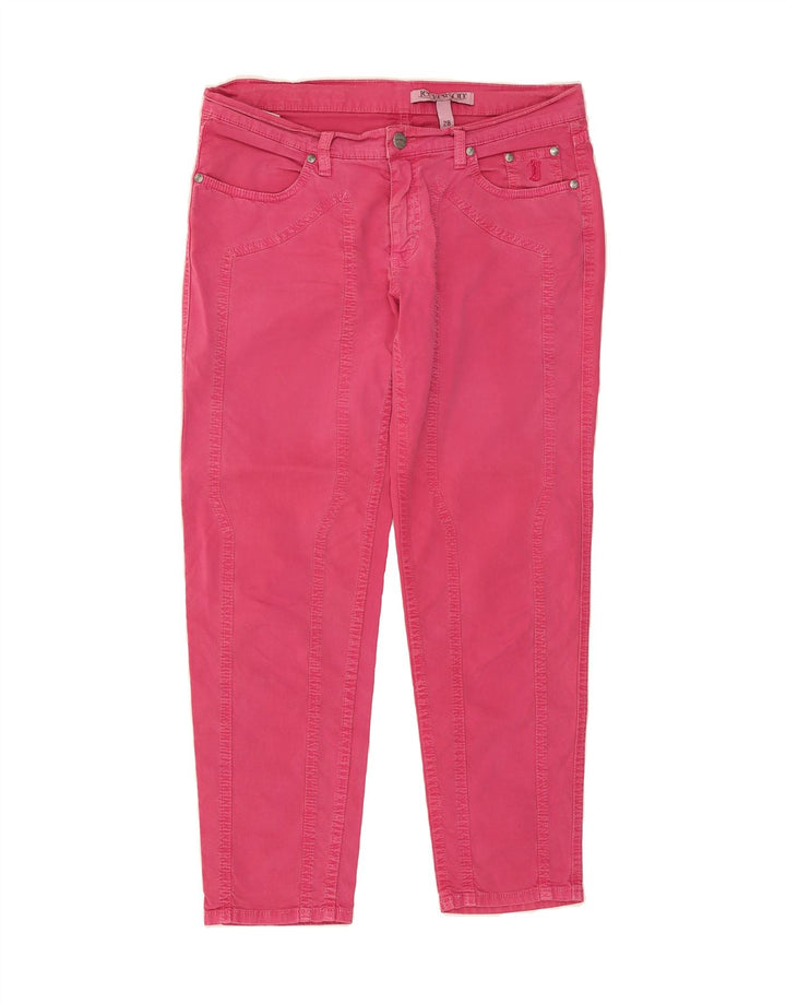 JECKERSON Womens Slim Cropped Trousers W28 L26 Pink Cotton Vintage Jeckerson and Second-Hand Jeckerson from Messina Hembry 