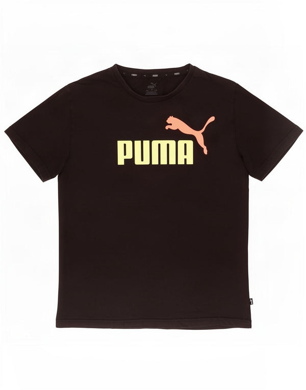 Puma Mens Graphic T-Shirt Top Medium Black Cotton