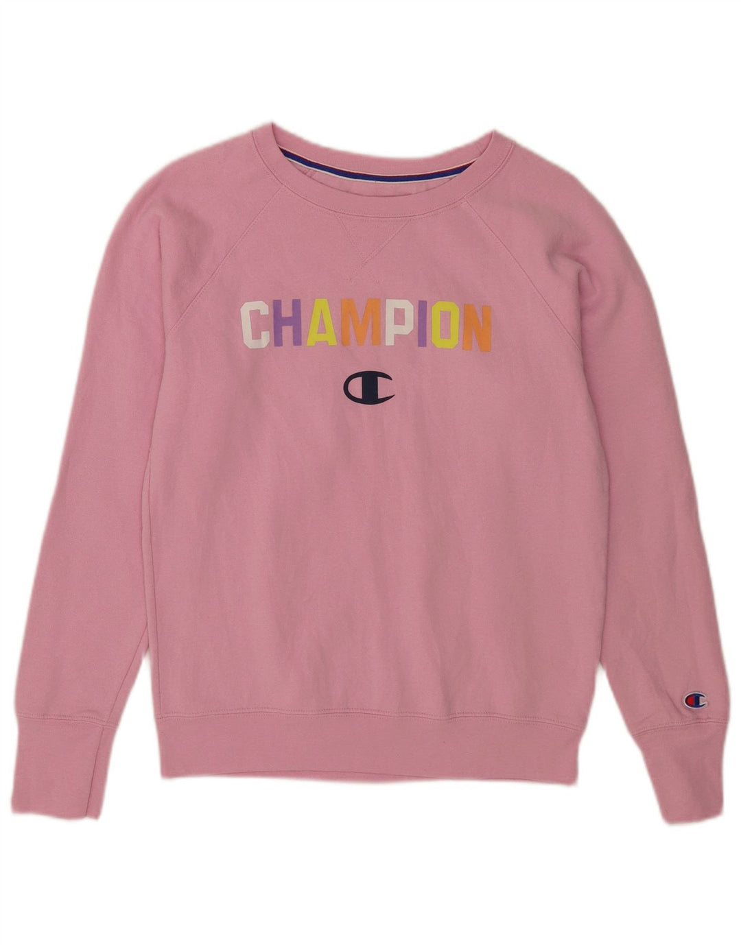 Champion Womens Graphic Sweatshirt Jumper UK 10 Small Pink Polyester