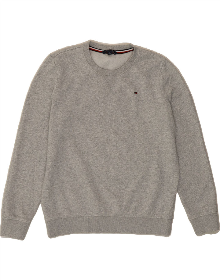 TOMMY HILFIGER Womens Sweatshirt Jumper UK 10 Small Grey Cotton Vintage Tommy Hilfiger and Second-Hand Tommy Hilfiger from Messina Hembry 
