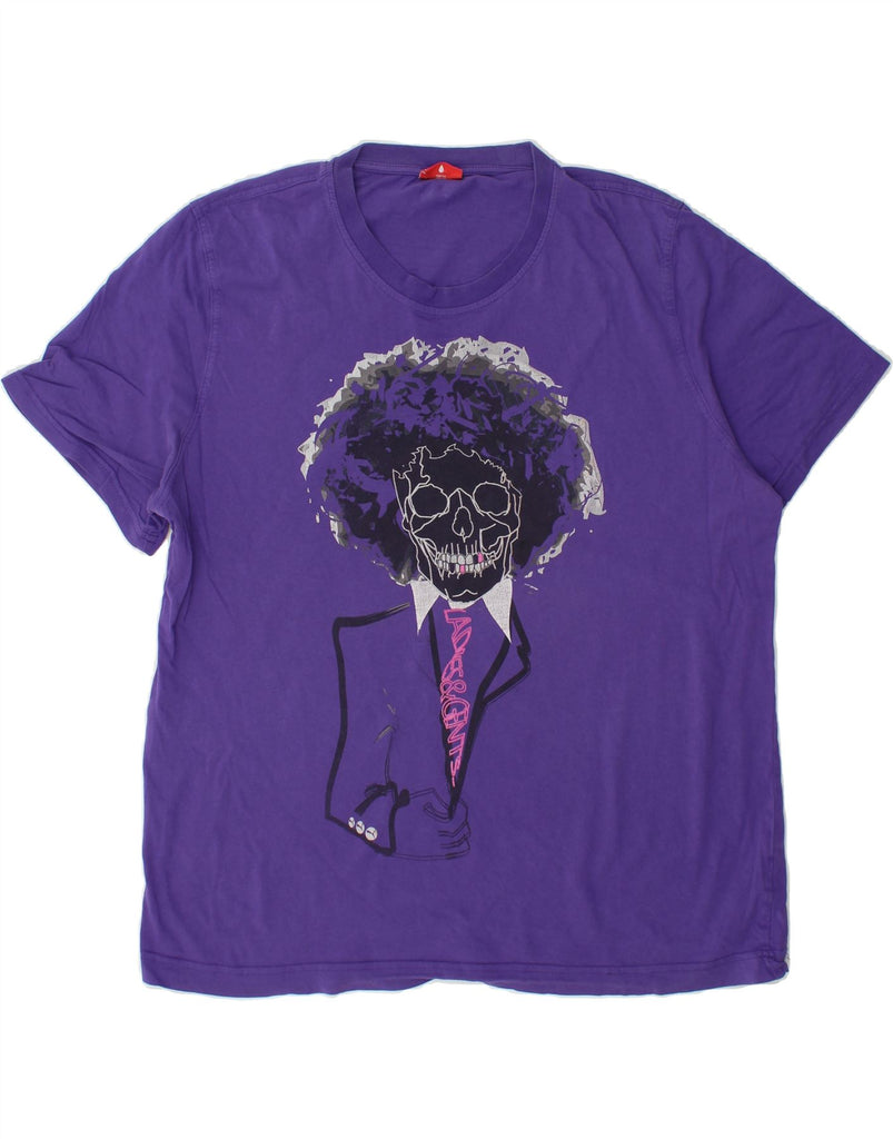 PUMA Mens Graphic T-Shirt Top XL Purple Cotton Vintage Puma and Second-Hand Puma from Messina Hembry 