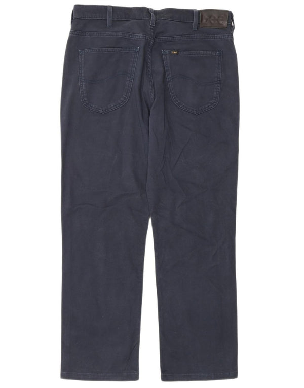 Lee Mens Brooklyn Straight Casual Trousers W36 L29 Navy Blue