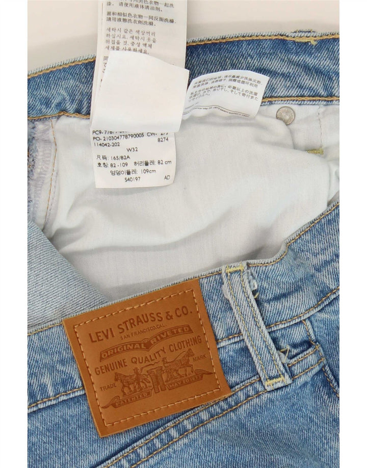 Levi's Womens Ribcage Denim Shorts W32 Large Blue Cotton