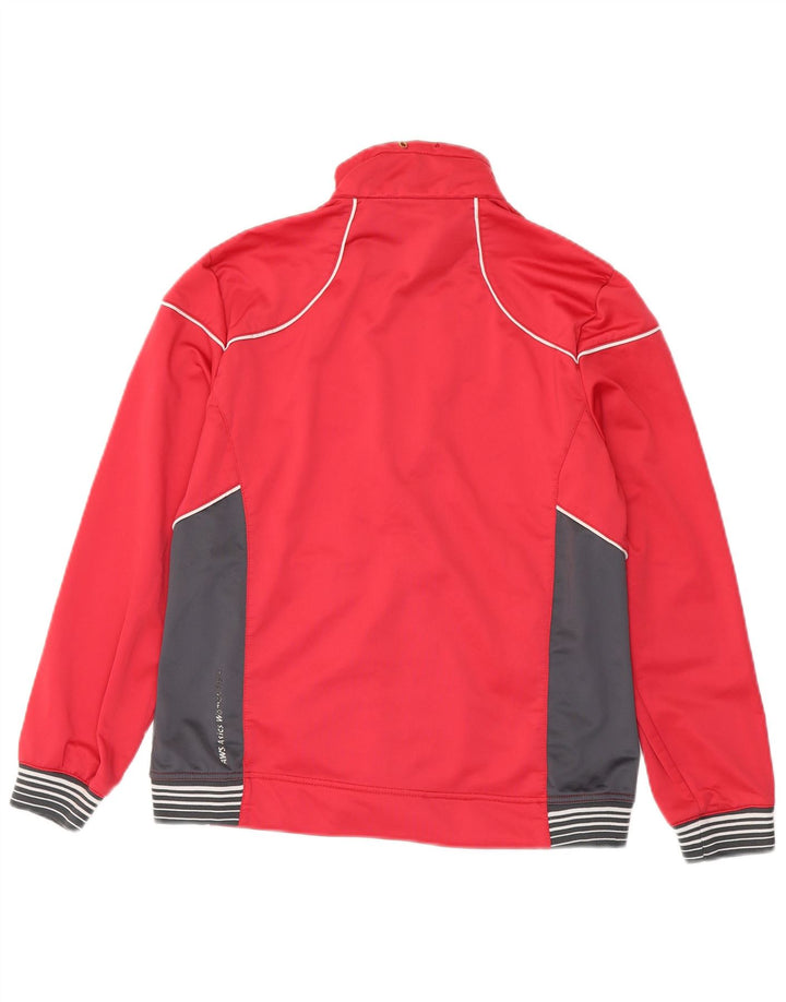 Asics Womens Tracksuit Top Jacket UK 18 XL Pink Colourblock Polyester