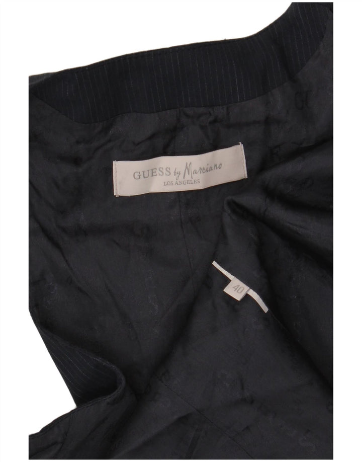 Guess By Marciano Womens Waistcoat IT 40 Small Navy Blue Pinstripe