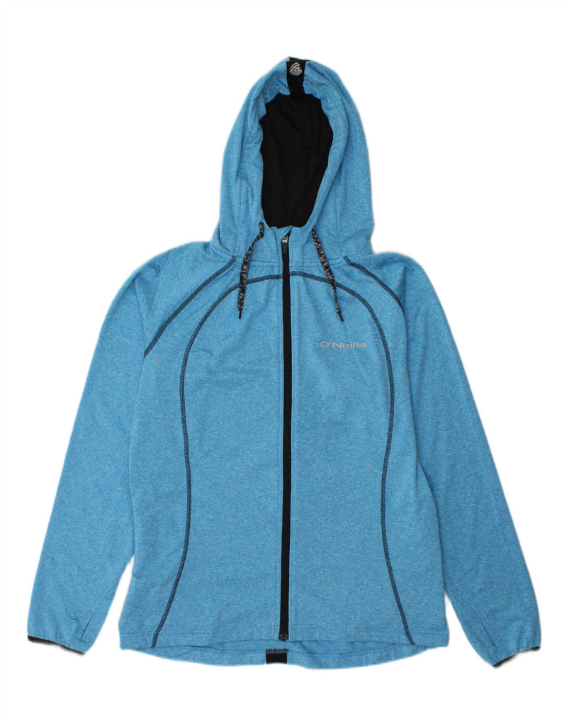 O'NEILL Womens Zip Hoodie Sweater UK 16 Large Blue Flecked Polyester Vintage O'Neill and Second-Hand O'Neill from Messina Hembry 