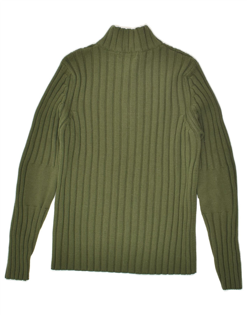 RIFLE Womens Zip Neck Jumper Sweater UK 14 Medium Green | Vintage Rifle | Thrift | Second-Hand Rifle | Used Clothing | Messina Hembry 