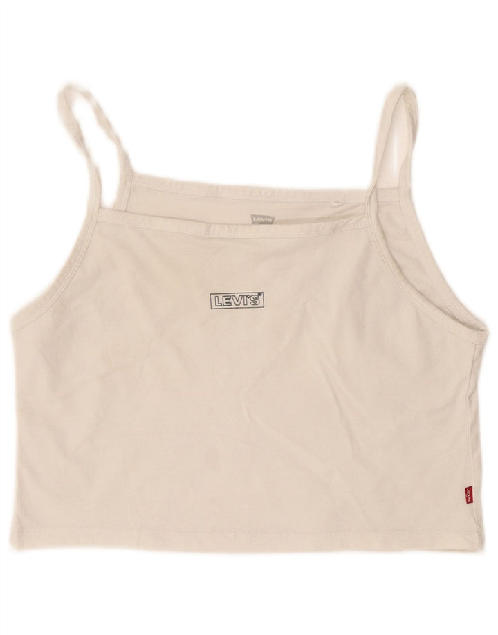 Levi's Womens Crop Cami Top UK 12 Medium White