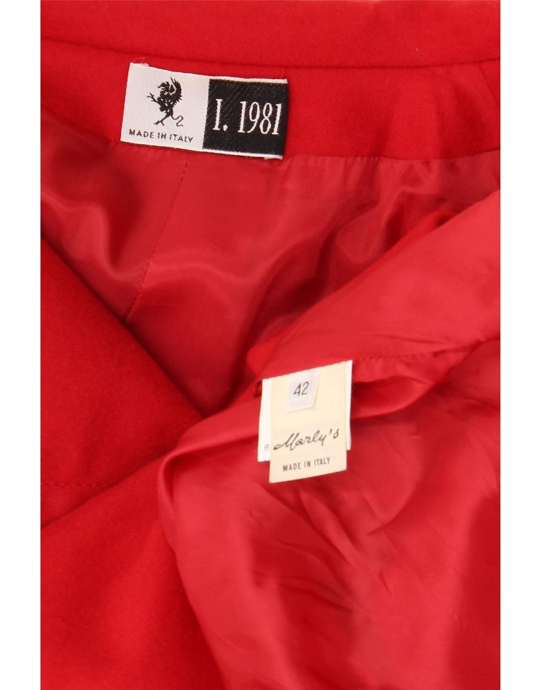 Vintage Womens Double Breasted Coat IT 42 Medium Red Wool