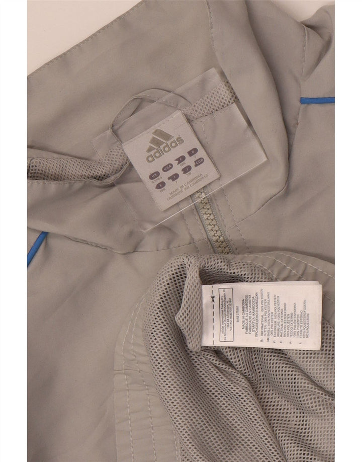Adidas Mens Tracksuit Top Jacket UK 42/44 Large Grey Polyester