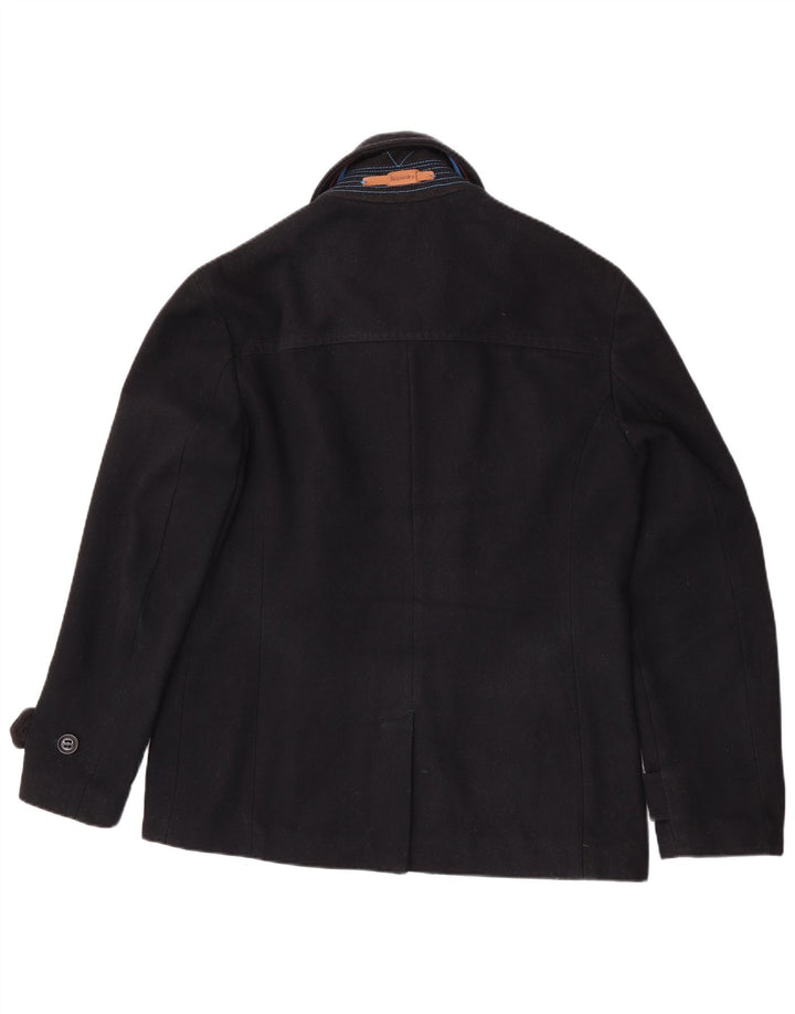 Superdry Womens Commodity Pea Coat UK 20 2XL Navy Blue Wool