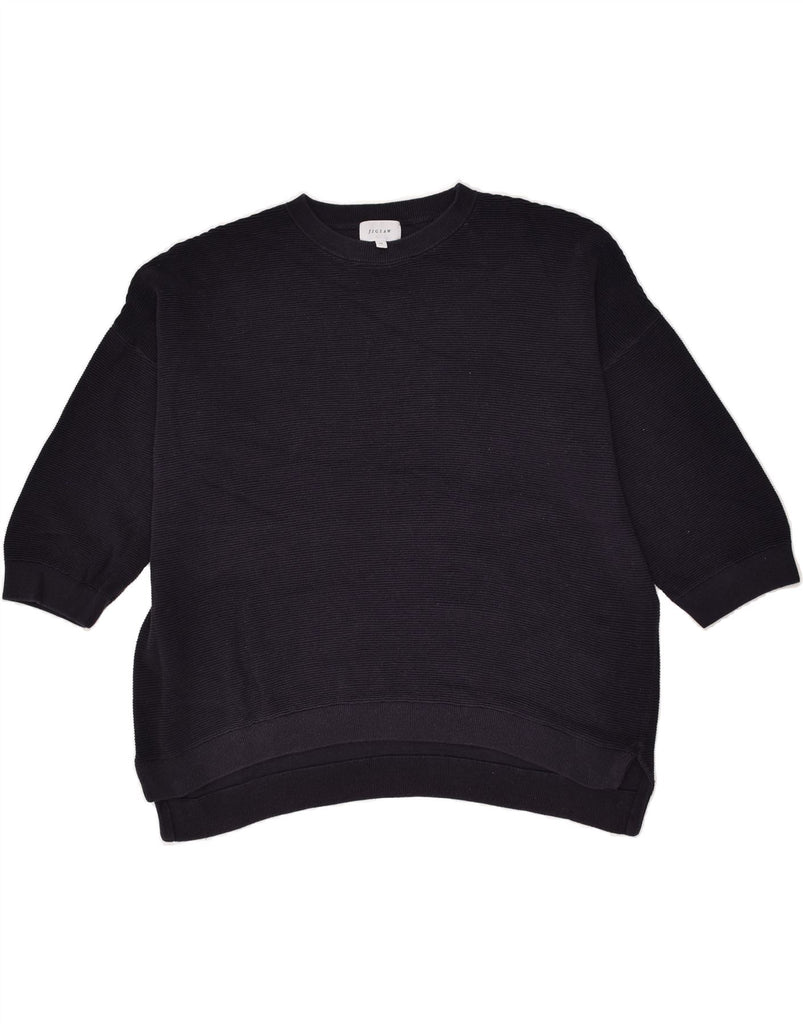 JIGSAW Womens 3/4 Sleeve Crew Neck Jumper Sweater UK 14 Medium Black | Vintage Jigsaw | Thrift | Second-Hand Jigsaw | Used Clothing | Messina Hembry 