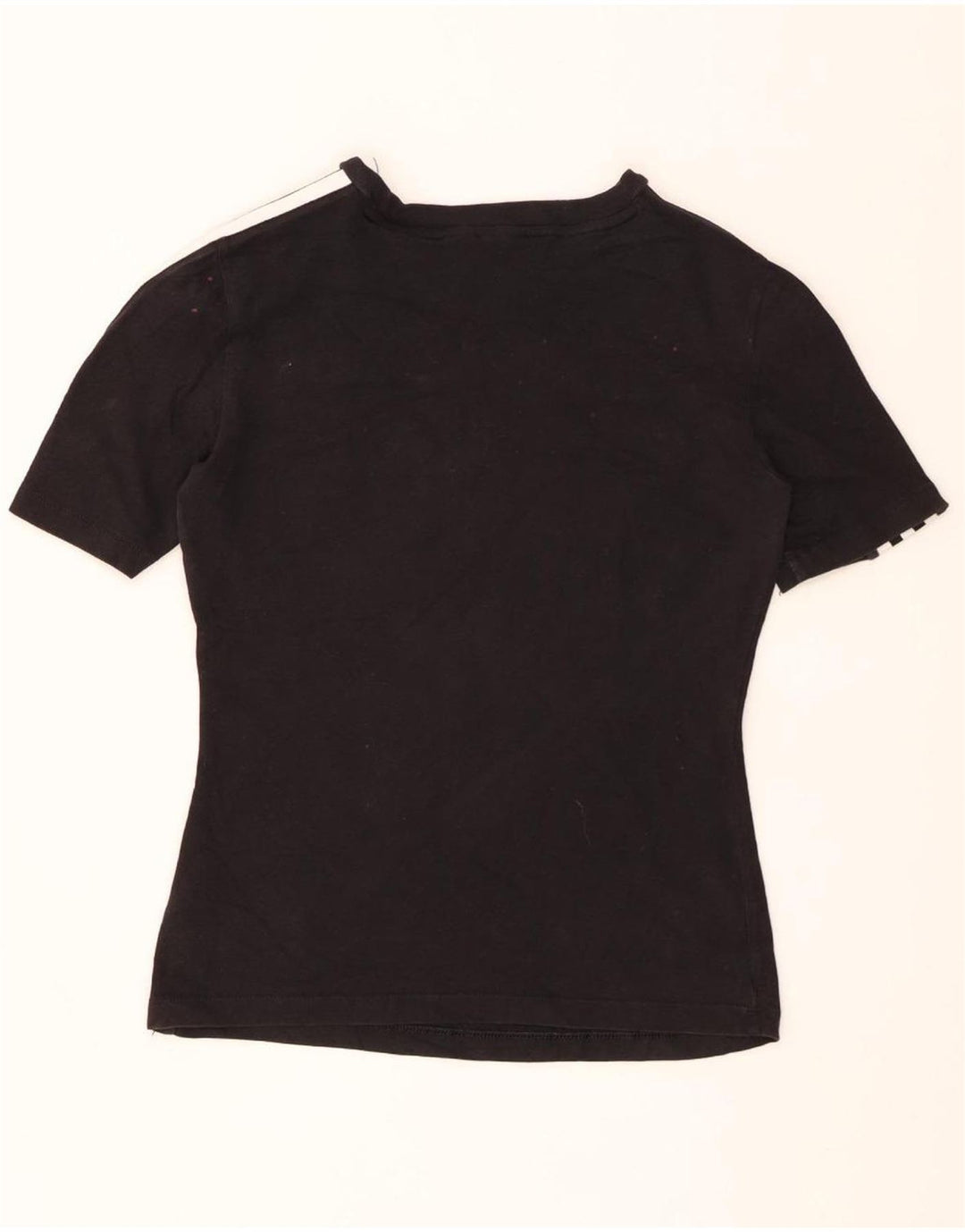 ADIDAS Womens T-Shirt Top UK 12 Medium Black Cotton