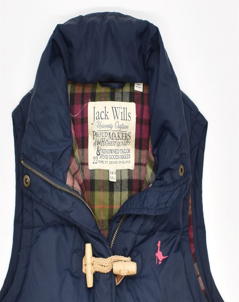 JACK WILLS Womens Padded Gilet UK 10 Small Navy Blue Nylon | Vintage | Thrift | Second-Hand | Used Clothing | Messina Hembry 