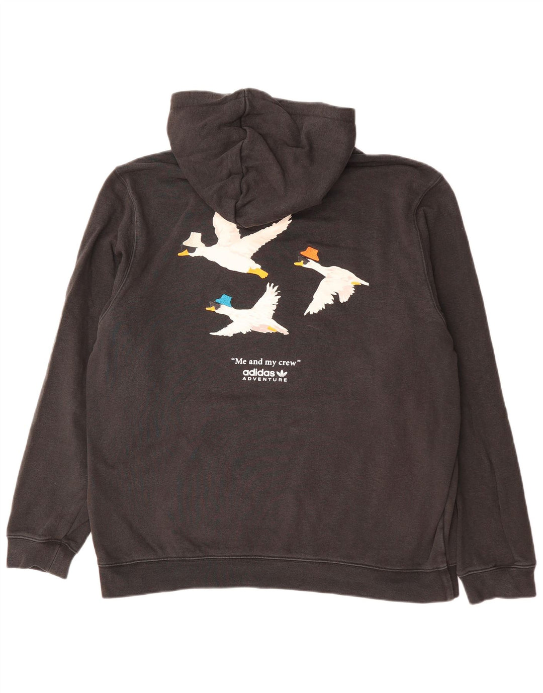 ADIDAS Mens Adventure Graphic Hoodie Jumper XL Black Cotton