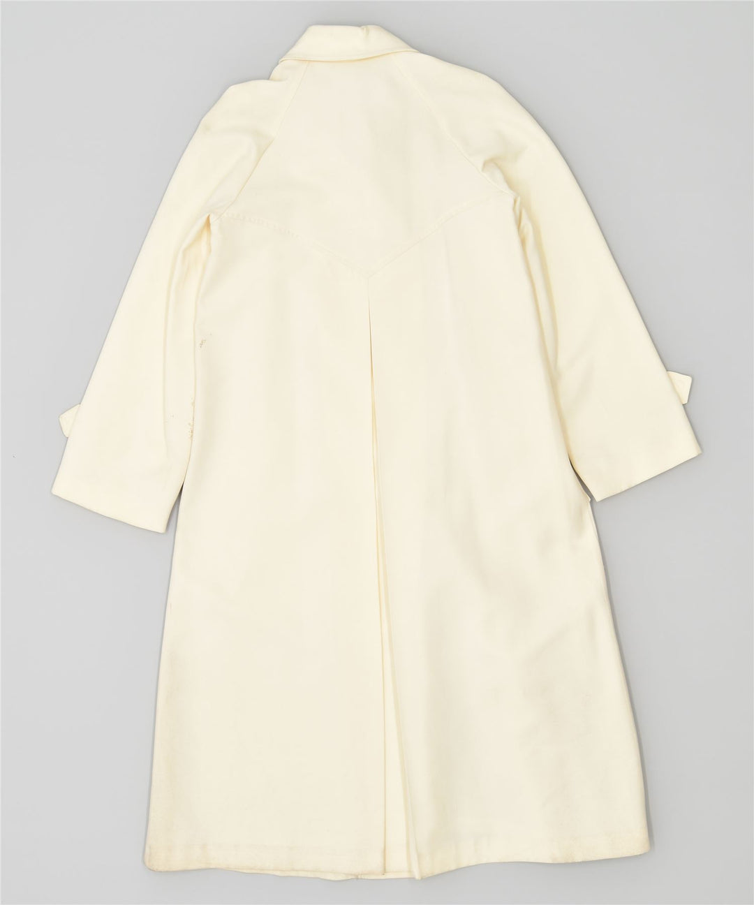 VINTAGE Womens Overcoat UK 4 XS Off White
