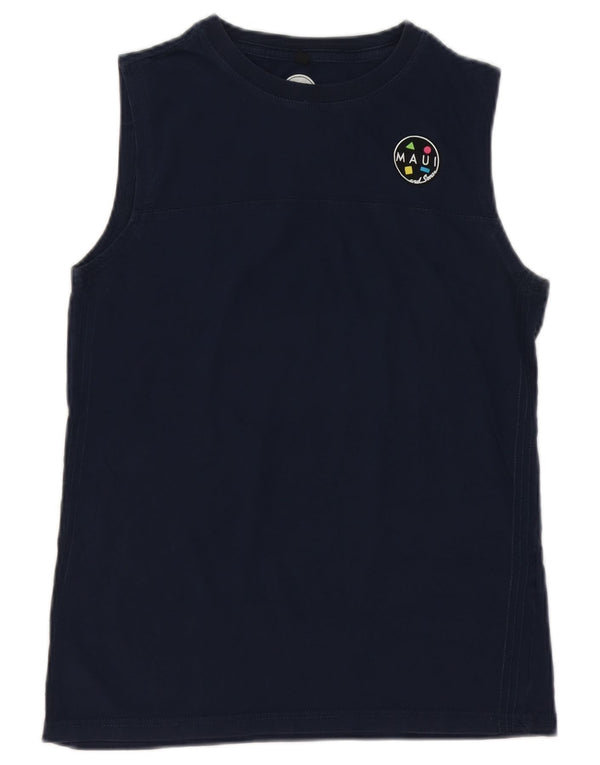 Maui and Sons Boys Graphic Vest Top 13-14 Years Navy Blue Cotton