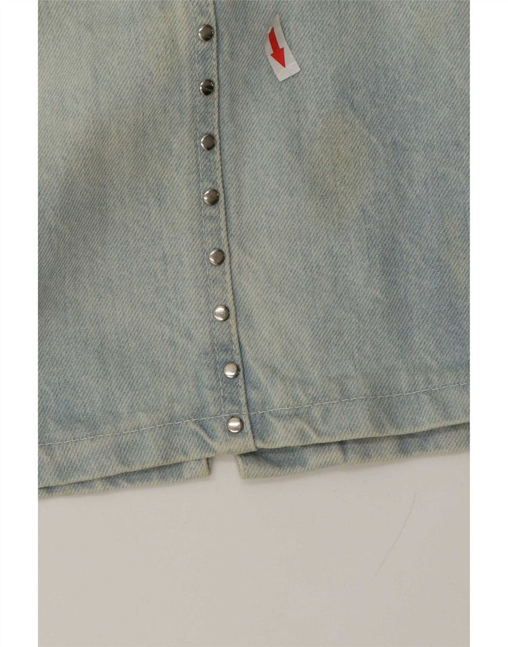 Vintage Womens Denim Skirt Medium W28 Blue Cotton