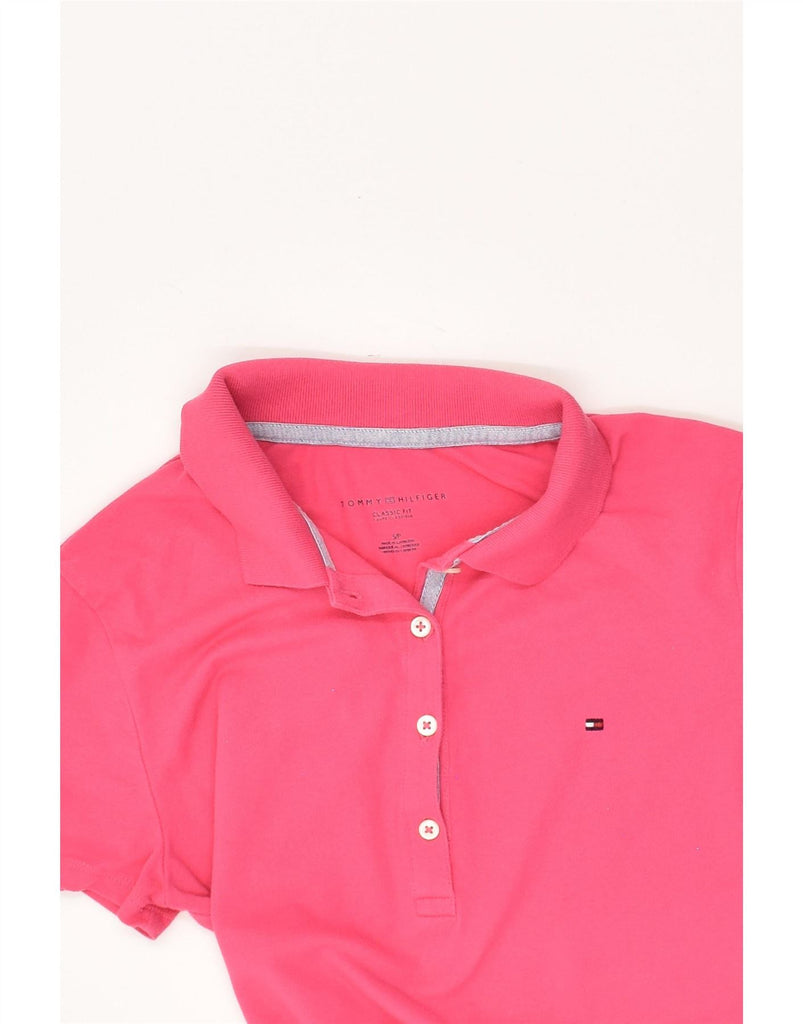 TOMMY HILFIGER Womens Classic Fit Polo Shirt UK 10 Small Pink Cotton Vintage Tommy Hilfiger and Second-Hand Tommy Hilfiger from Messina Hembry 