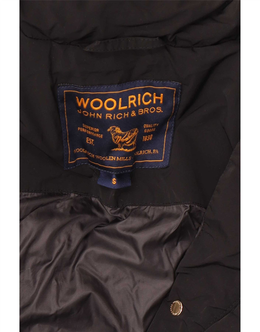 Woolrich Womens Hooded Padded Jacket UK 10 Small Black Polyester