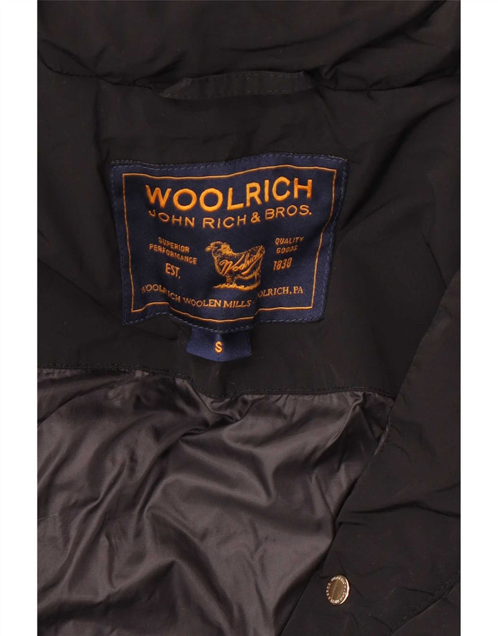 Woolrich Womens Hooded Padded Jacket UK 10 Small Black Polyester
