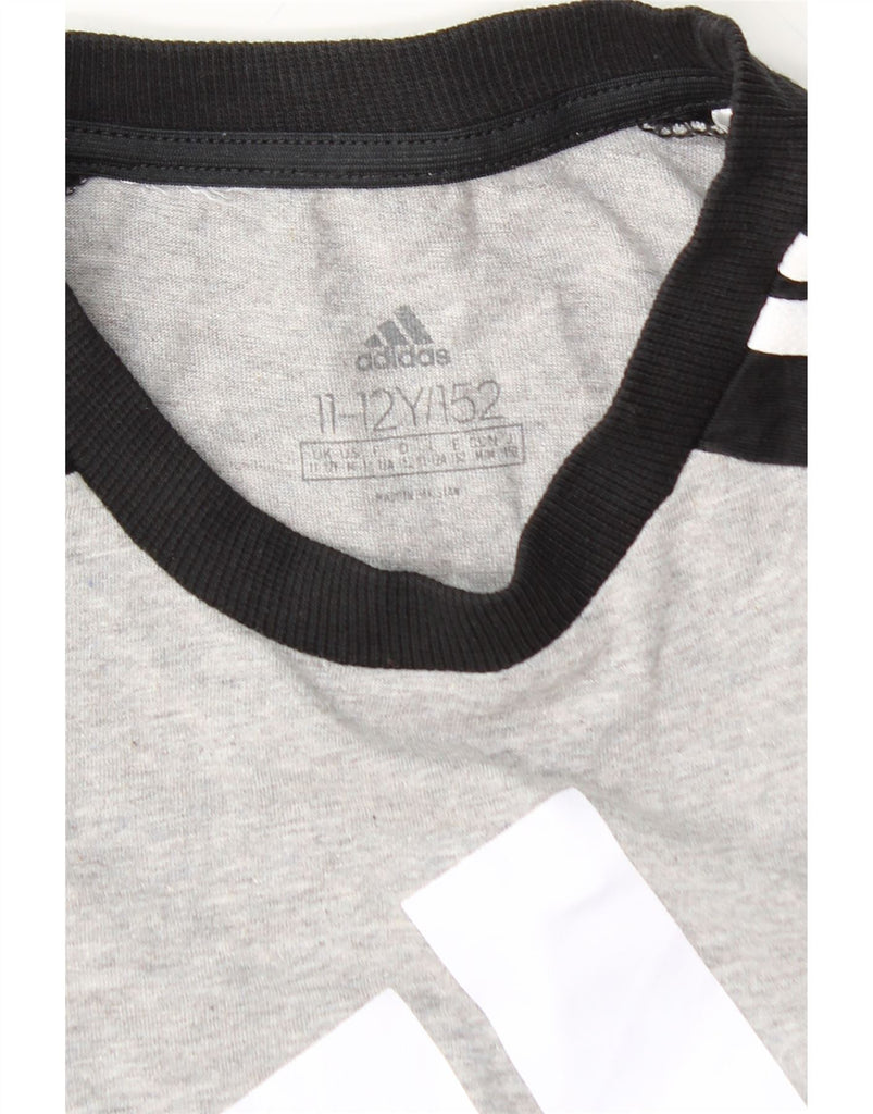 ADIDAS Boys Graphic T-Shirt Top 11-12 Years Black Colourblock Cotton Vintage Adidas and Second-Hand Adidas from Messina Hembry 