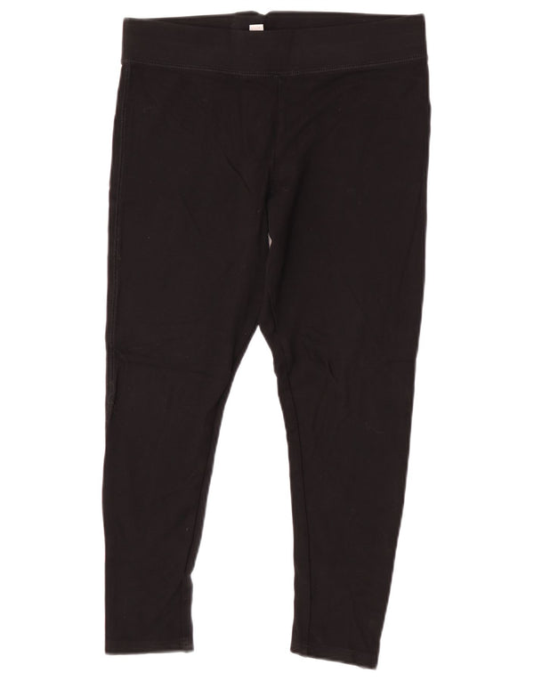 Topshop Womens Capri Leggings UK 12 Medium Black Viscose