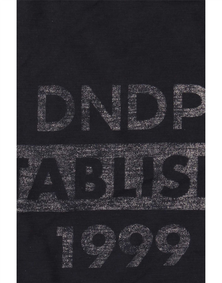 Dondup Mens Graphic T-Shirt Top Medium Navy Blue Cotton