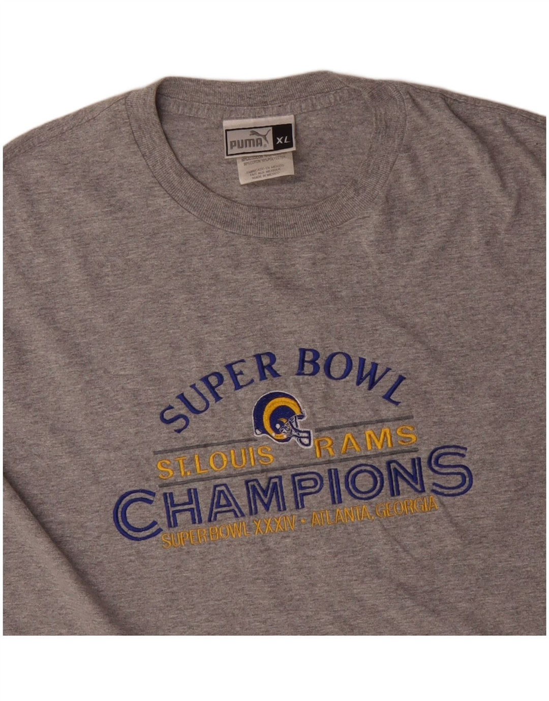 PUMA Mens Graphic Top Long Sleeve XL Grey Cotton