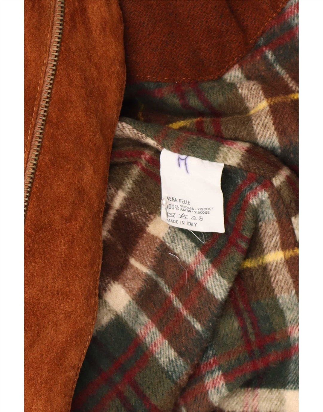 Vintage Mens Suede Overcoat IT 48 Medium Brown Leather
