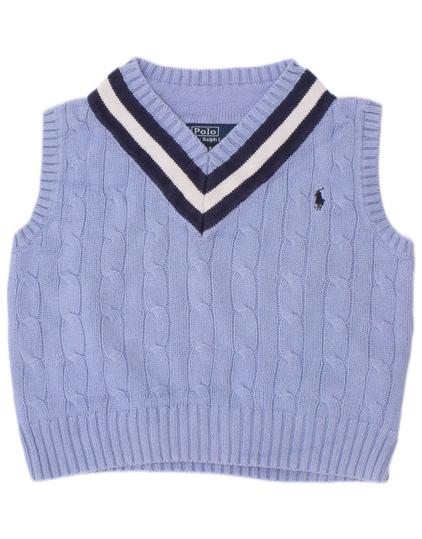 Polo Ralph Lauren Boys Vest Tank Top 2-3 Years Blue Colourblock Cotton