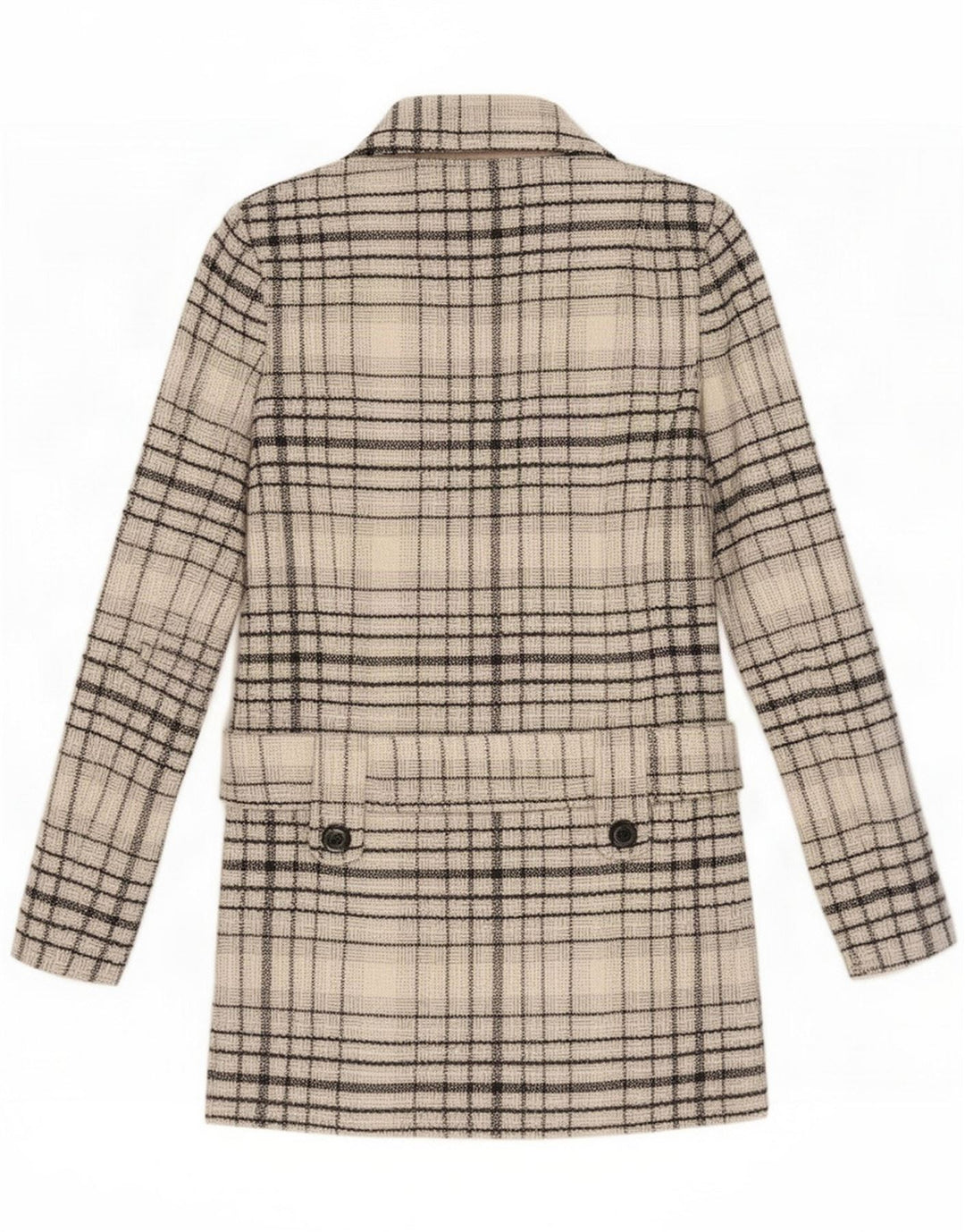 Jane Norman Womens Overcoat UK 8 Small Grey Check Wool