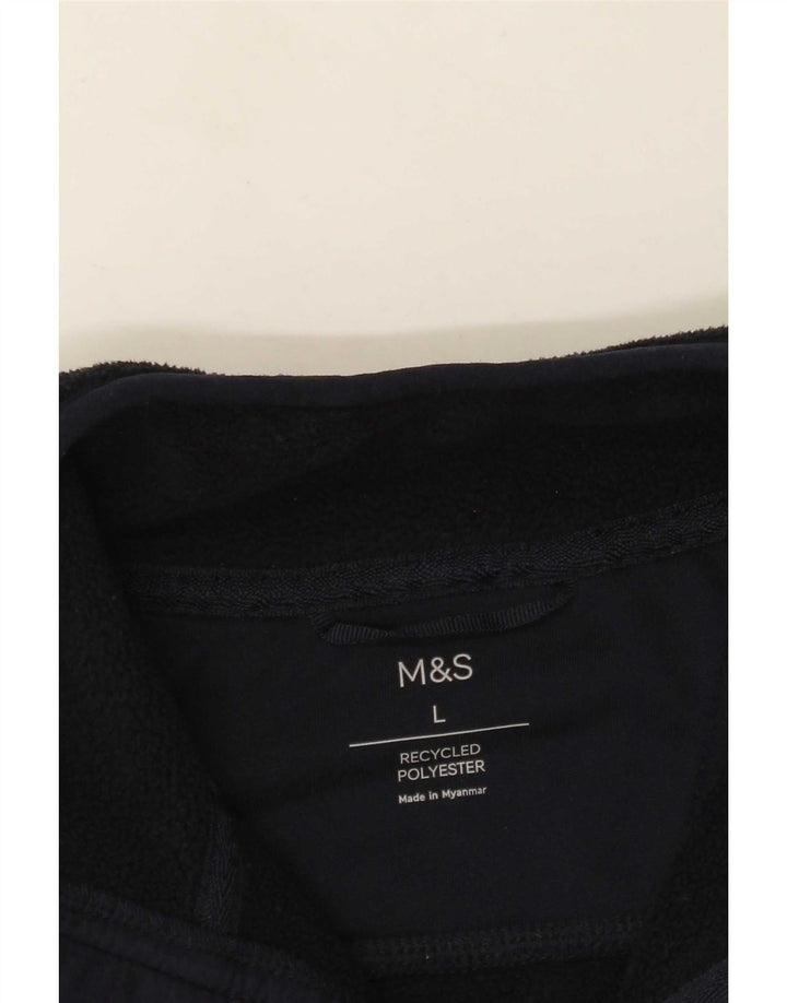 Marks & Spencer Mens Fleece Gilet UK 40 Large Navy Blue Polyester
