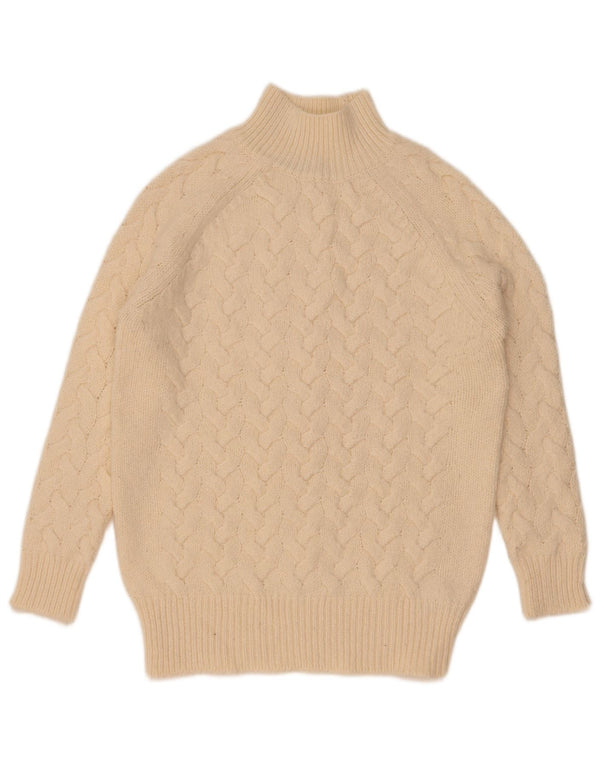 Marks & Spencer Womens Turtle Neck Jumper Sweater UK 10 Small Beige