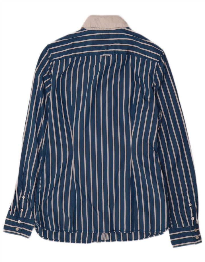 TOMMY HILFIGER Womens Shirt US 10 Large Blue Striped Cotton