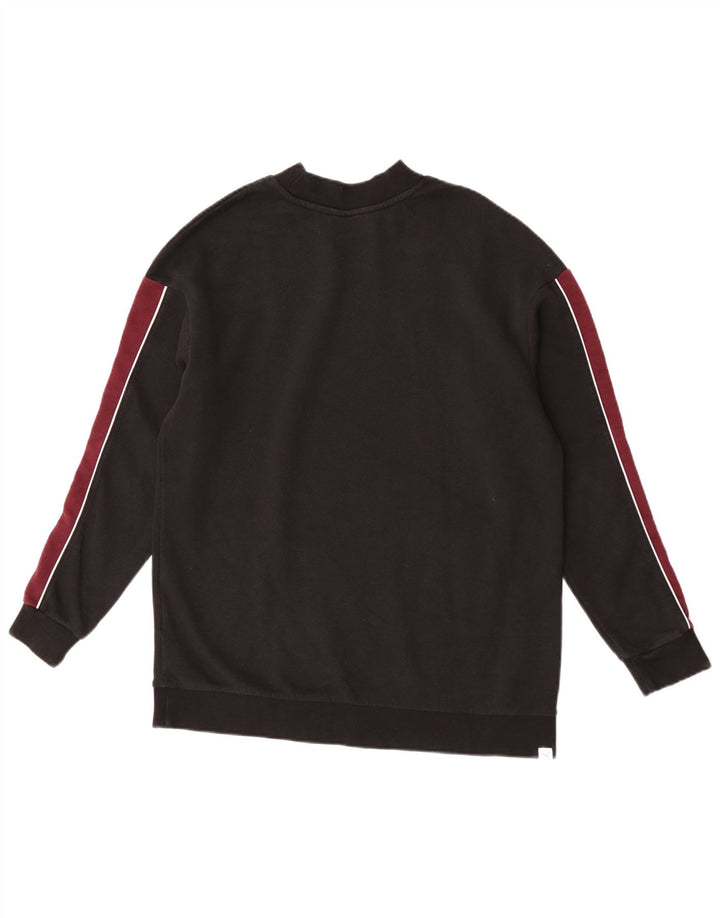 Puma Womens Sweatshirt Jumper UK 12 Medium Black Colourblock Cotton