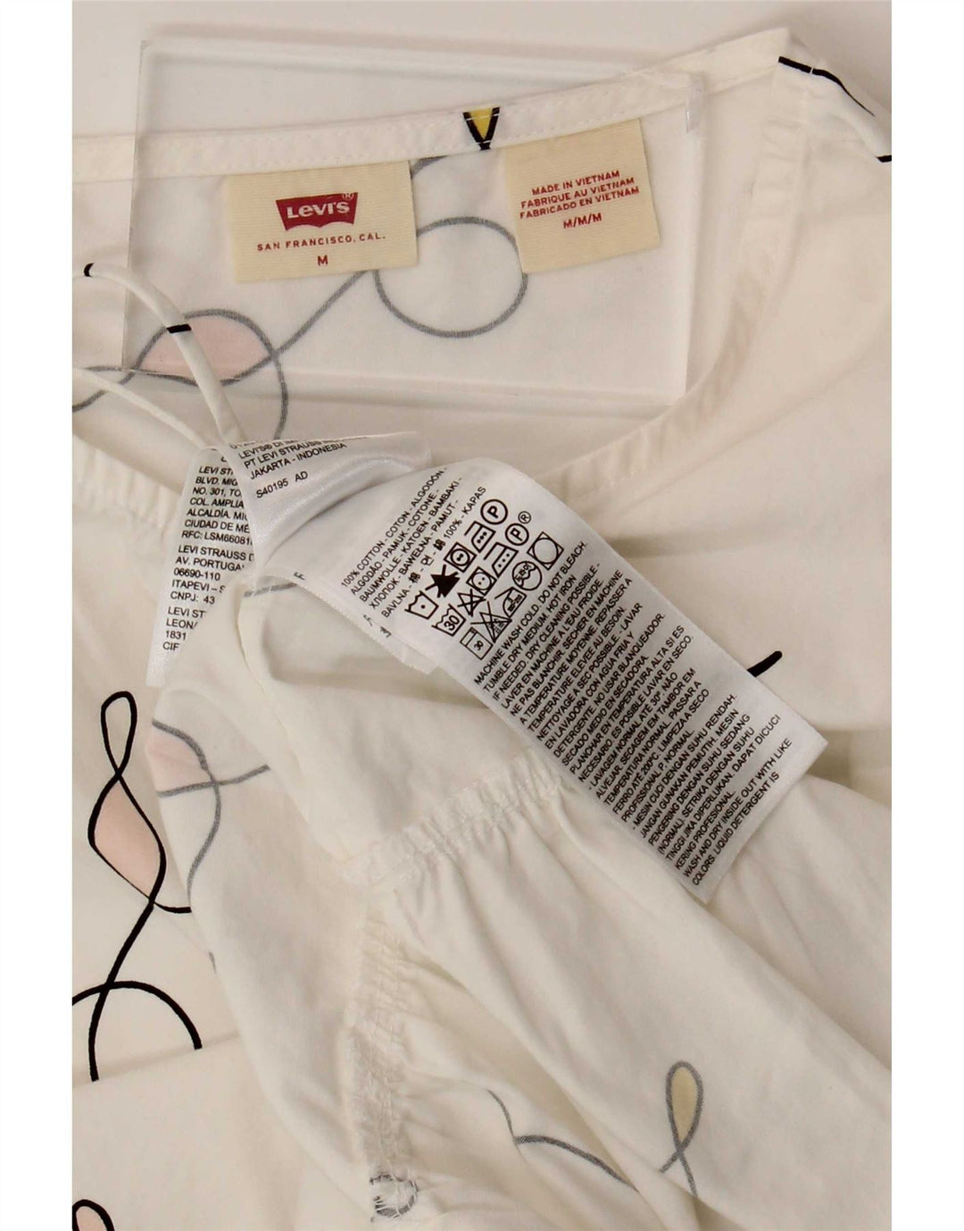 Levi's Womens Abstract Pattern Oversized Tent Dress UK 14 Medium White