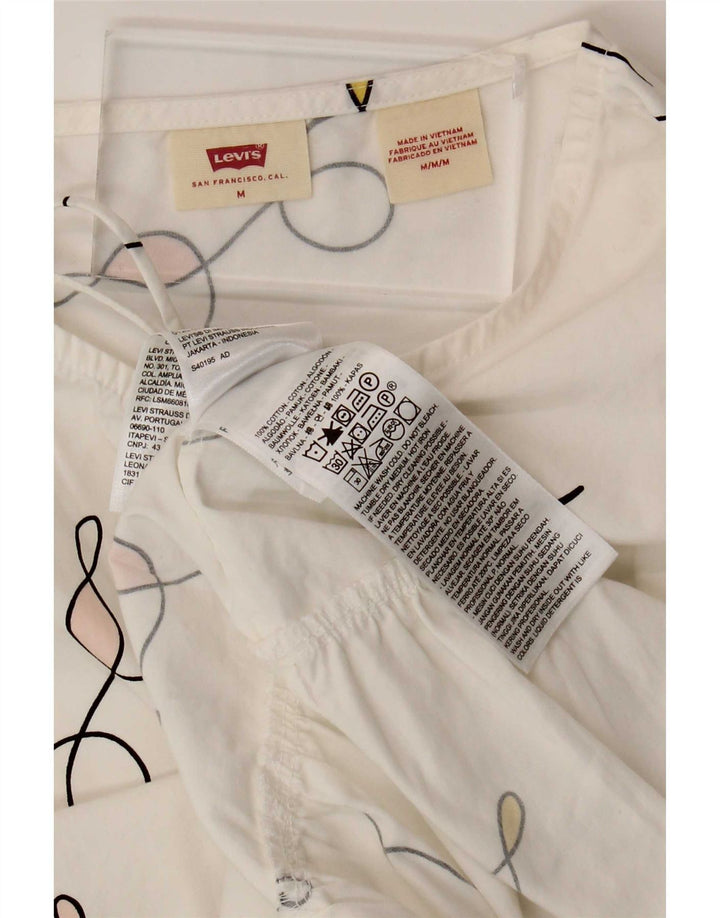 Levi's Womens Abstract Pattern Oversized Tent Dress UK 14 Medium White
