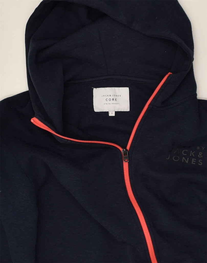 JACK & JONES Mens Core Zip Hoodie Sweater Small Navy Blue Polyester | Vintage Jack & Jones | Thrift | Second-Hand Jack & Jones | Used Clothing | Messina Hembry 