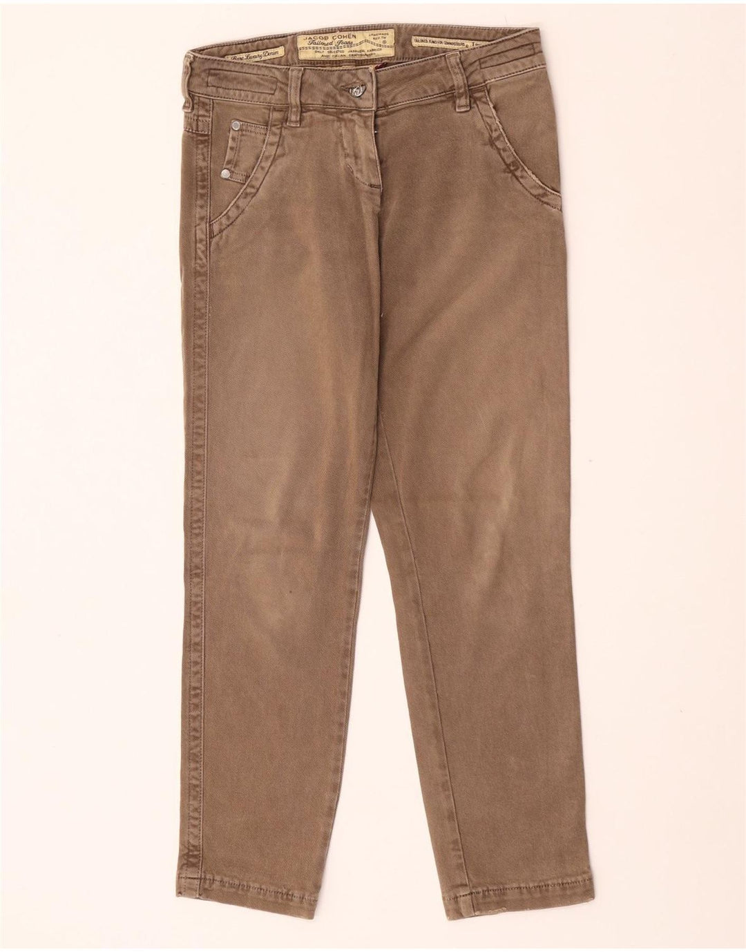 Jacob Cohen Womens Tailored Slim Jeans W27 L28 Brown Cotton