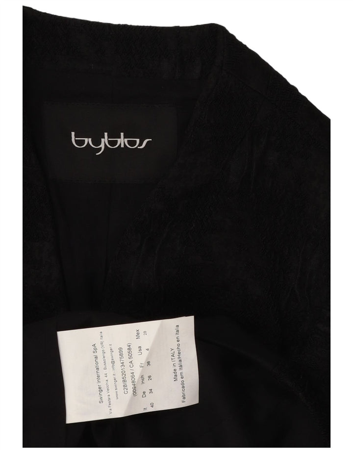 BYBLOS Womens Blazer Jacket IT 40 Small Black Colourblock Acetate