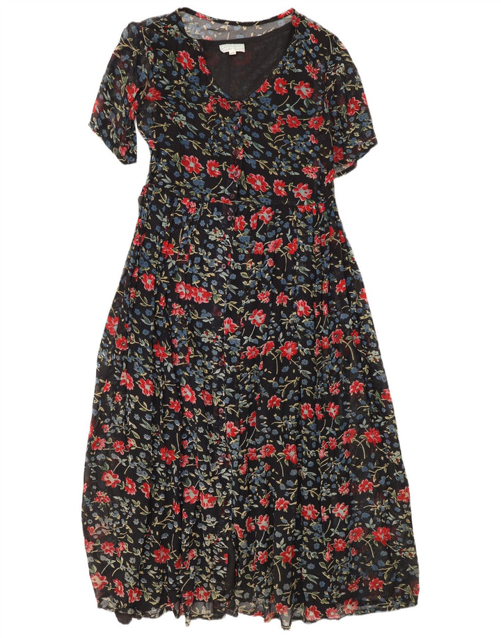 Coocoon Womens Maxi Dress UK 10 Small Black Floral