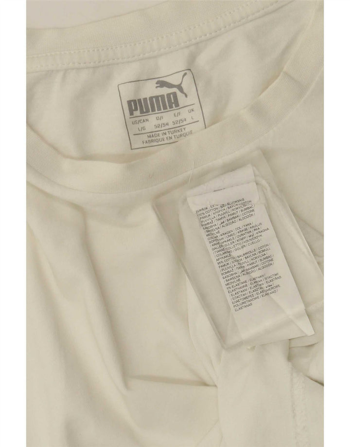 Puma Mens T-Shirt Top Large White Cotton
